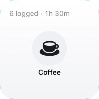 The small widget with one suggestion, Coffee